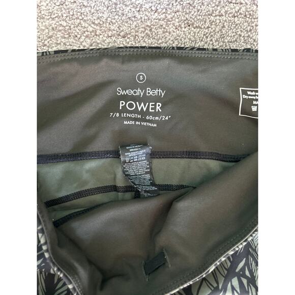 NWOT Sweaty Betty Green & Black Leaf Print 7/8 Leggings Size Small - Picture 6 of 6